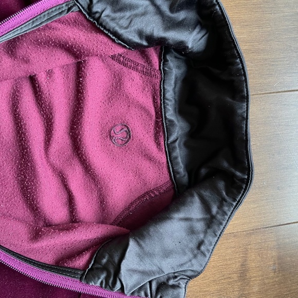 Lululemon Sport. Jacket Velour Zip Front Collar Maroon. Y2K - Picture 2 of 10